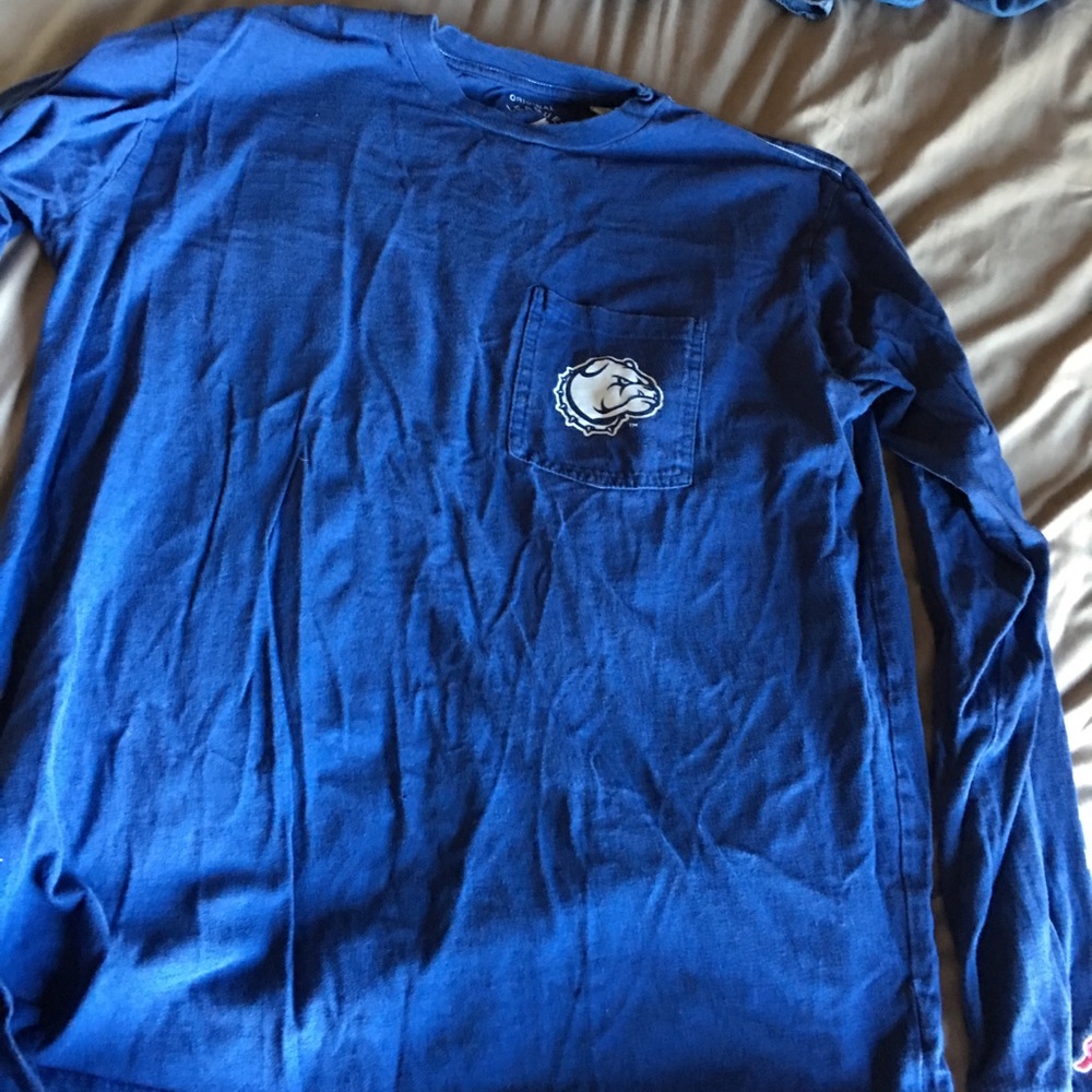 Drake Bulldogs Blue Long Sleeve Shirt